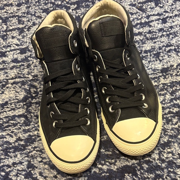 Converse Black and Cream High-Top Sneakers - Picture 3 of 8